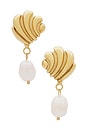 view 1 of 2 Swirl Pearl Earring in Gold