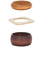 view 2 of 3 Multi Colored Wooden Bangles Set Of 3 in Multi