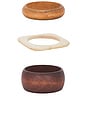 view 3 of 3 Multi Colored Wooden Bangles Set Of 3 in Multi