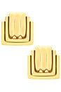 view 1 of 2 Square Renaissance Stud Earrings in Gold