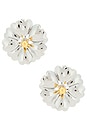 view 1 of 2 Large Flower Earrings in Silver & Gold