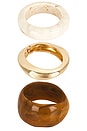 view 4 of 6 BRACELETS ASSORTIS in Cream, Cayenne Acrylic & Gold