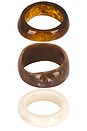 view 6 of 6 BRACELETS ASSORTIS in Brown & Cream Swirl