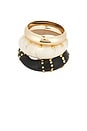 view 1 of 6 Studded Bangles Set Of 3 in Brown, White & Gold