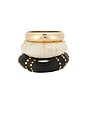 view 2 of 6 Studded Bangles Set Of 3 in Brown, White & Gold