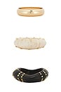 view 5 of 6 Studded Bangles Set Of 3 in Brown, White & Gold