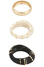 view 6 of 6 Studded Bangles Set Of 3 in Brown, White & Gold