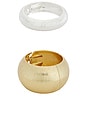 view 4 of 6 Chunky Textured Mixed Metal Bangles Set Of 2 in Mixed Metal