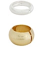 view 6 of 6 Chunky Textured Mixed Metal Bangles Set Of 2 in Mixed Metal