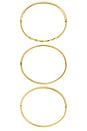 view 5 of 6 Thin Crystal & Croissant Bracelets Set Of 3 in Gold