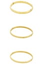 view 6 of 6 Thin Crystal & Croissant Bracelets Set Of 3 in Gold
