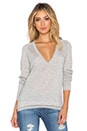 view 1 of 3 Kelsey V Neck Cashmere Sweater in Light Heather Grey