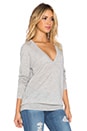 view 2 of 3 Kelsey V Neck Cashmere Sweater in Light Heather Grey
