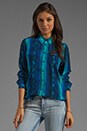 view 1 of 6 Brett Rainbow Diamondback Printed Blouse in Regal Blue Multi