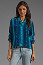 view 2 of 6 Brett Rainbow Diamondback Printed Blouse in Regal Blue Multi