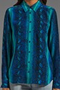 view 4 of 6 Brett Rainbow Diamondback Printed Blouse in Regal Blue Multi