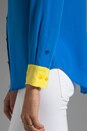 view 4 of 4 Slim Signature Colorblock Blouse in Electric Blue