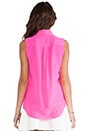 view 3 of 4 Slim Sleeveless Signature Blouse in Magenta