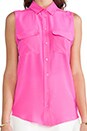 view 4 of 4 Slim Sleeveless Signature Blouse in Magenta