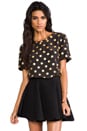view 1 of 6 Riley Modern Dot Foil Blouse in Black