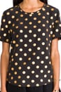 view 5 of 6 Riley Modern Dot Foil Blouse in Black