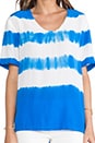 view 4 of 5 Cameron Tie Dye Stripe Tee in Klein Blue