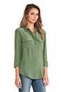 view 2 of 5 Slim Signature Blouse in Military Green