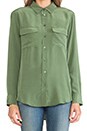 view 4 of 5 Slim Signature Blouse in Military Green