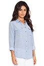 view 2 of 5 BLUSA PATA DE GALLO SLIM SIGNATURE in Blue Jean & Bright White
