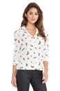 view 2 of 5 Reese Complex Insect Print Blouse in Nature White