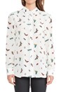 view 4 of 5 Reese Complex Insect Print Blouse in Nature White
