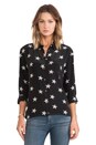 view 1 of 5 Reese Star Sketch Printed Blouse in Black