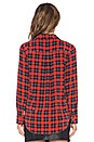 view 3 of 4 St. Trinians Slim Signature Button Up Top in Cherry Red Multi