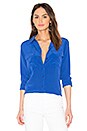 view 1 of 5 CHEMISE BOUTONNÉE EN SOIE SLIM SIGNATURE in Riviera Blue