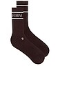 view 1 of 2 Cotton Logo Sport Sock in Espresso