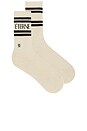 view 1 of 2 Cotton Logo Sport Sock in Cream & Black