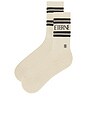 view 2 of 2 Cotton Logo Sport Sock in Cream & Black