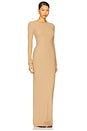 view 2 of 3 Long Sleeve Crewneck Maxi Dress in Taupe