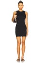 view 1 of 3 Sleeveless Crewneck Soft Jersey Mini Dress in Black
