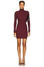 view 1 of 3 Long Sleeve Turtleneck Butter Rib Mini Dress in Oxblood