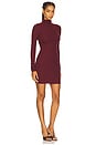 view 2 of 3 Long Sleeve Turtleneck Butter Rib Mini Dress in Oxblood