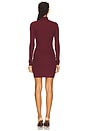 view 3 of 3 Long Sleeve Turtleneck Butter Rib Mini Dress in Oxblood