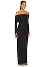 view 2 of 3 Long Sleeve Off-Shoulder Butter Rib Maxi Dress in Black