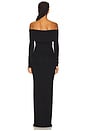 view 3 of 3 Long Sleeve Off-Shoulder Butter Rib Maxi Dress in Black