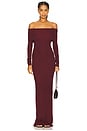 view 1 of 3 Long Sleeve Off-Shoulder Butter Rib Maxi Dress in Oxblood