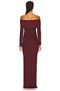 view 3 of 3 Long Sleeve Off-Shoulder Butter Rib Maxi Dress in Oxblood