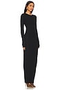 view 2 of 3 Long Sleeve Crewneck Maxi Dress in Black