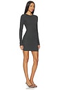 view 2 of 3 Long Sleeve Crewneck Butter Rib Mini Dress in Heather Charcoal