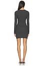 view 3 of 3 Long Sleeve Crewneck Butter Rib Mini Dress in Heather Charcoal