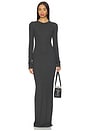 view 1 of 3 Long Sleeve Crewneck Butter Rib Maxi Dress in Heather Charcoal
